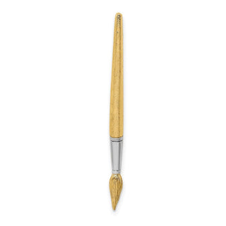14k Yellow Gold And Rhodium 3-D Water Paint Brush Charm