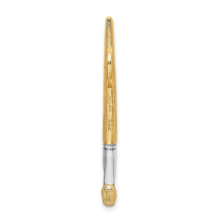 14k Yellow Gold And Rhodium 3-D Oil Paint Brush Charm