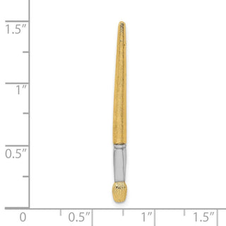 14k Yellow Gold And Rhodium 3-D Oil Paint Brush Charm