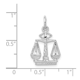 14k White Gold Flat-Backed Scales of Justice Charm