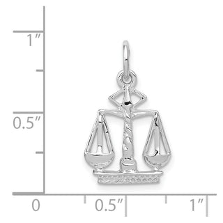 14k White Gold Flat-Backed Scales of Justice Charm