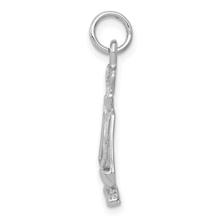 14k White Gold Polished Scales of Justice Charm