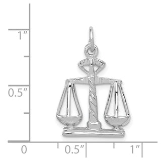 14k White Gold Polished Scales of Justice Charm