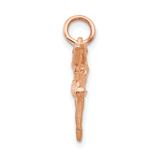14k Rose Gold Polished 3-D Ballerina Charm
