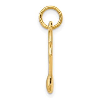 14k Yellow Gold Polished Flat-Backed Musical Note Charm
