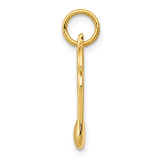 14k Yellow Gold Polished Flat-Backed Musical Note Charm