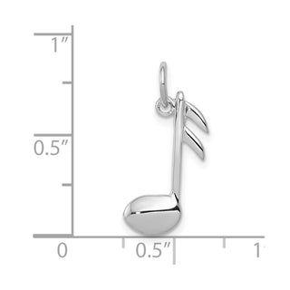 14K White Gold Polished Flat-Backed Musical Note Charm