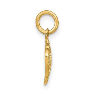 14k Yellow Gold w/Rhodium-Plated Mini Heart Charm