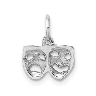 14k White Gold Solid Comedy/Tragedy Charm