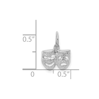 14k White Gold Solid Comedy/Tragedy Charm