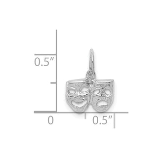 14k White Gold Solid Comedy/Tragedy Charm