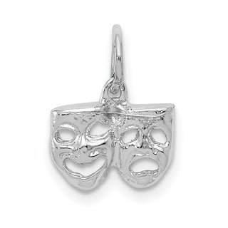 14k White Gold Solid Comedy/Tragedy Charm