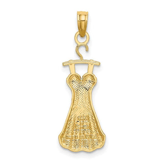 14k Yellow Gold w/Rhodium-Plated Dress w/Flower Pendant