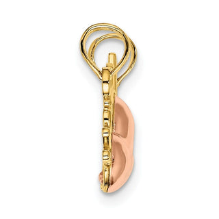 14k Yellow and Rose Gold Mother and Daughter Breakable Hearts Pendant