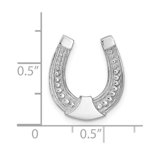 14k White Gold Horseshoe Chain Slide Pendant K9568W