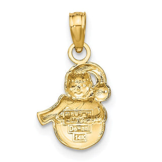 14k Yellow Gold Snowman Pendant
