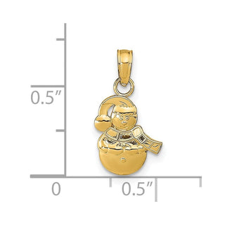 14k Yellow Gold Snowman Pendant