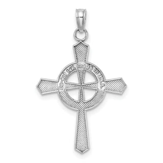 14k White Gold Beaded Celtic Cross with Eternity Pendant