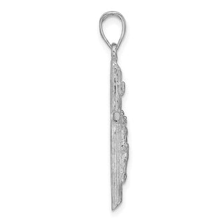14k White Gold Crucifix Pendant K9606W