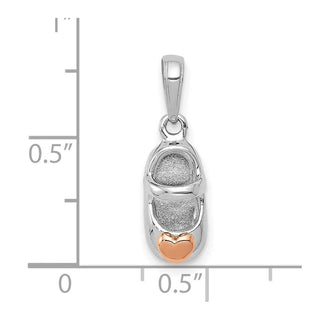 14k White and Rose Gold Baby Shoe Pendant