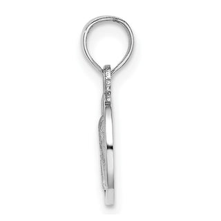 14k White Gold 10mm Engraved Angel Coin Pendant