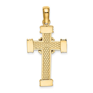 14k Yellow Gold Polished Cross Charm K9714