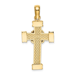 14k Yellow Gold Polished Cross Charm K9714