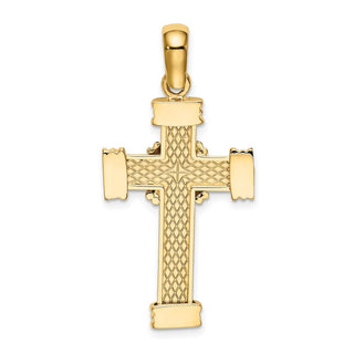 14k Yellow Gold Polished Cross Charm K9714