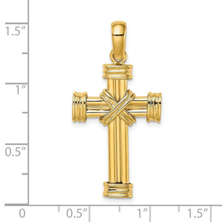 14k Yellow Gold Polished Cross Charm K9714