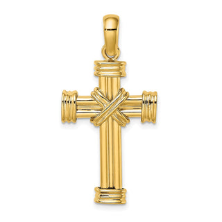 14k Yellow Gold Polished Cross Charm K9714