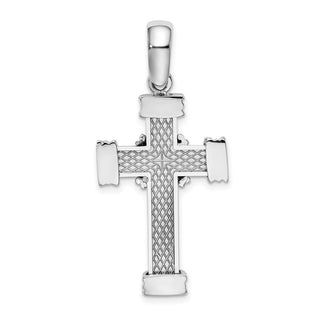 14k White Gold Polished Cross Charm K9714W