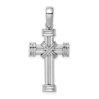 14k White Gold Polished Cross Charm K9714W
