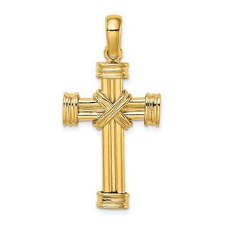 14k Yellow Gold Polished Cross Charm K9714