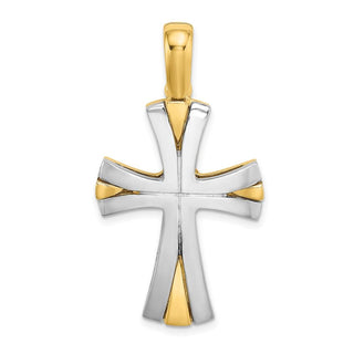 14k Gold With Rhodium-Plating Cross Pendant