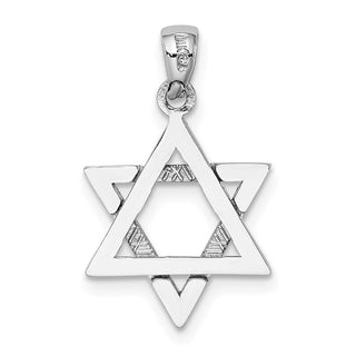 14k White Gold Star Of David Pendant K2307