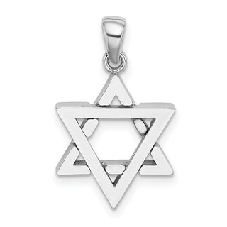 14k White Gold Star Of David Pendant K2307