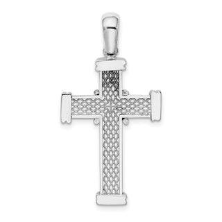 14k White Gold w/X In Center Of Cross Pendant
