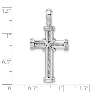 14k White Gold w/X In Center Of Cross Pendant