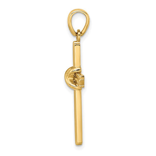 14k Yellow Gold Polished with X Center Cross Pendant K9739