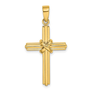 14k Yellow Gold Polished with X Center Cross Pendant K9739