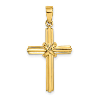 14k Yellow Gold Polished with X Center Cross Pendant K9739
