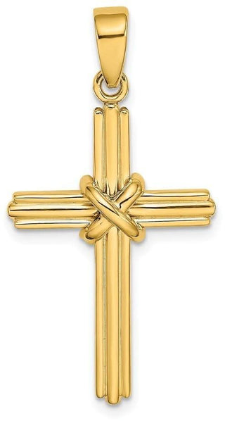 14k Yellow Gold Polished with X Center Cross Pendant K9739