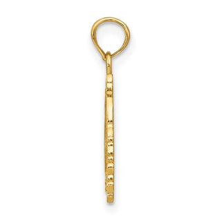 14k Yellow Gold Textured and Flat Santa Face Pendant