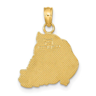 14k Yellow Gold Textured and Flat Santa Face Pendant