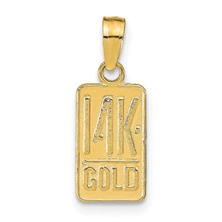 14k Yellow Gold "GOLD BAR" Pendant