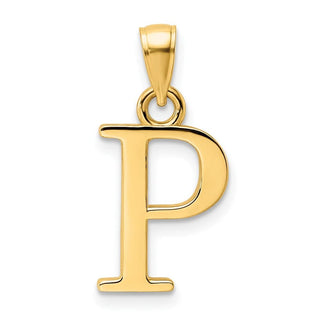 14k Yellow Gold Polished Letter P Pendant