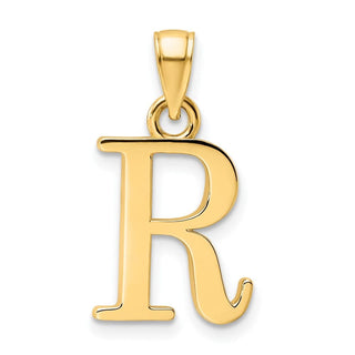 14k Yellow Gold Polished Letter R Pendant