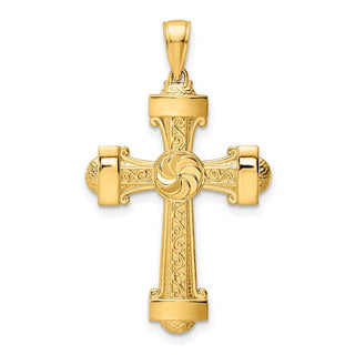14k Yellow Gold Polished Fancy Cross Pendant K9811