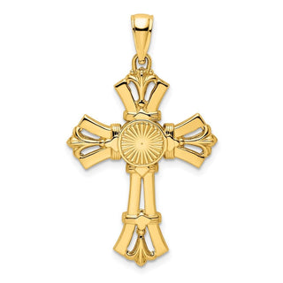 14k Yellow Gold Polished Fancy Cross Pendant K9812