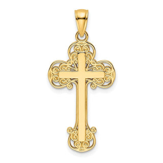 14k Yellow Gold Polished Fancy Cross Pendant K9821